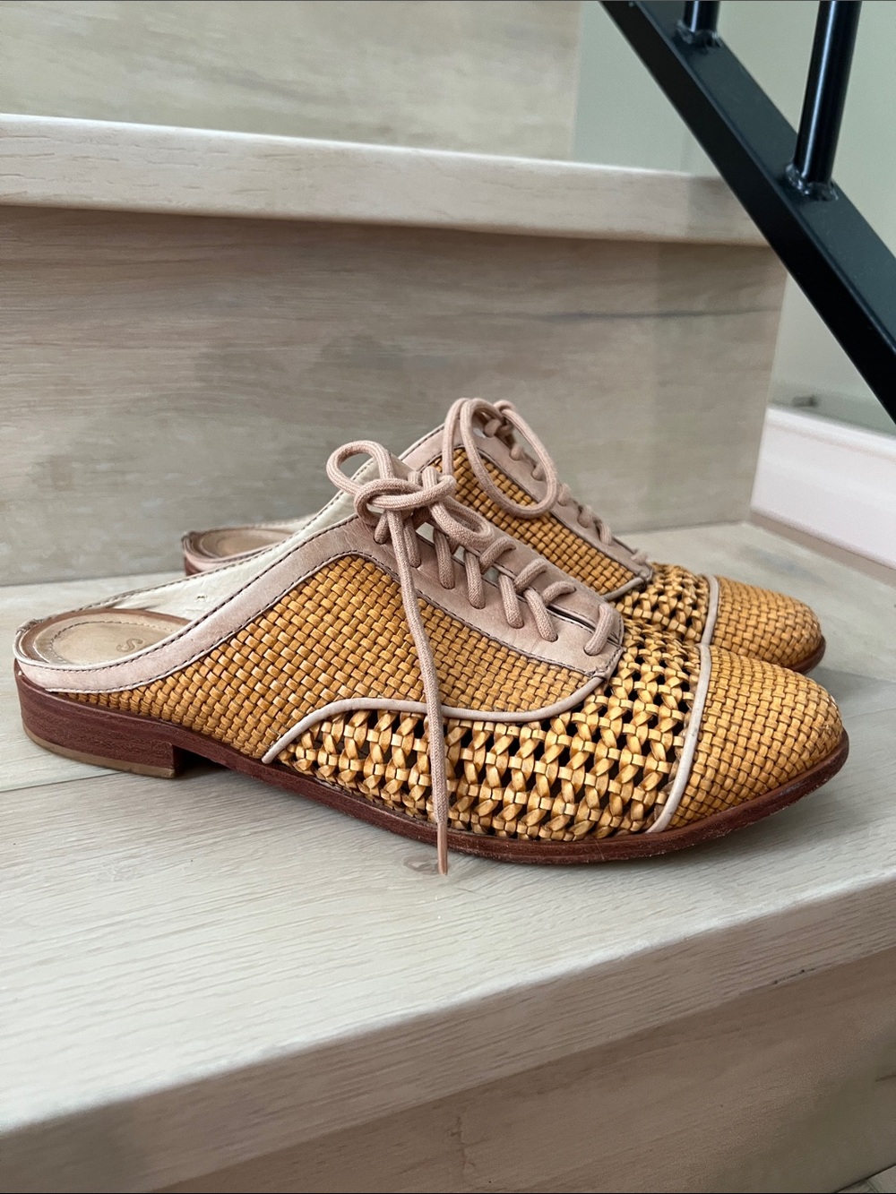 Leather loafer mules